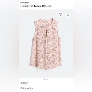 Fun2Fun Ulrica Tie Neck. Blouse